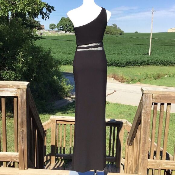Likely Nolita One Shoulder Long Evening Gown Black Maxi Gown New With Tag Size 8 - Picture 5 of 14